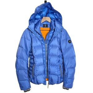 Bogner Blue Puffer Jacket with Orange Lining